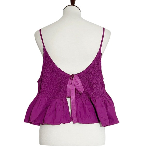 Anthropologie Smocked Swing‎ Tank Top Sleeveless Ruffle Size XL - Picture 6 of 11